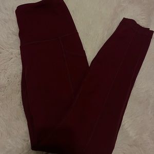 maroon yoga leggings size xs